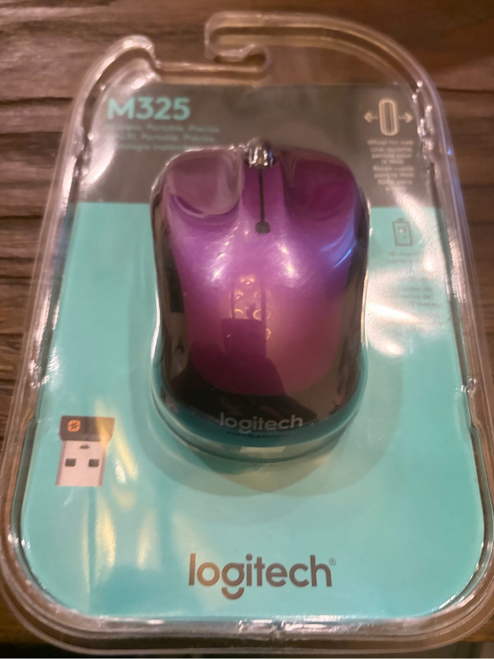 Logitech M325 Wireless Mouse — Purple with Black Accents